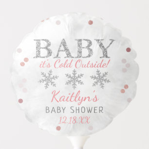 Baby It's Cold Outside Girls Winter Baby Shower Balloon