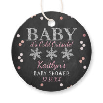 Baby It's Cold Outside Girls Winter Baby Shower Favor Tags