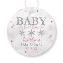 Baby It's Cold Outside Girls Winter Baby Shower Favor Tags