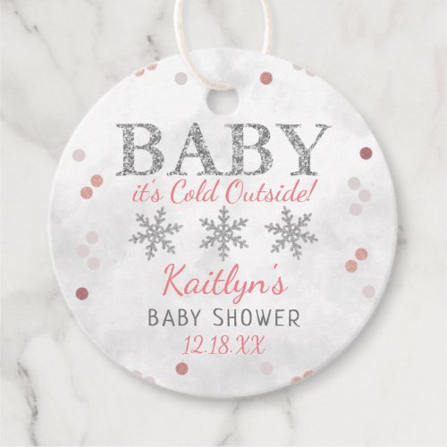 Baby Its Cold Outside Girls Winter Baby Shower Favor Tags
