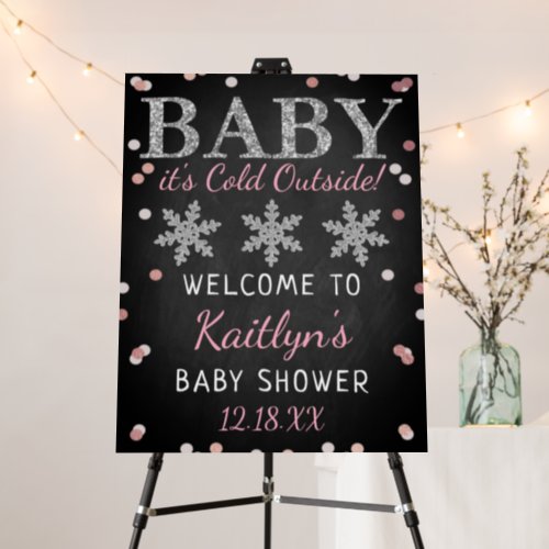 Baby Its Cold Outside Girls Winter Baby Shower Foam Board