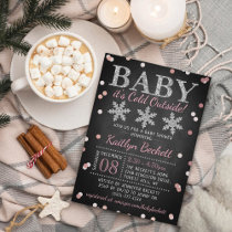 Baby It's Cold Outside Girls Winter Baby Shower Invitation