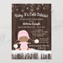 Baby its Cold Outside Girls Winter Baby Shower Invitation