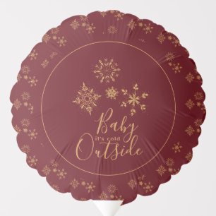 Baby it's Cold Outside Golden Snowflakes Balloon