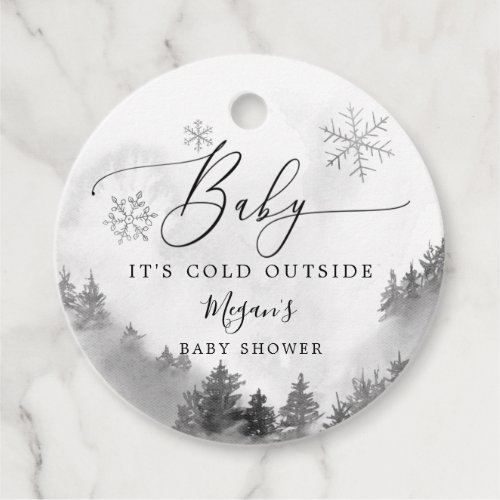 Baby Its Cold Outside Gray Winter Shower  Favor Tags