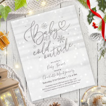 Baby It's Cold Outside Grey Baby Shower Invitation