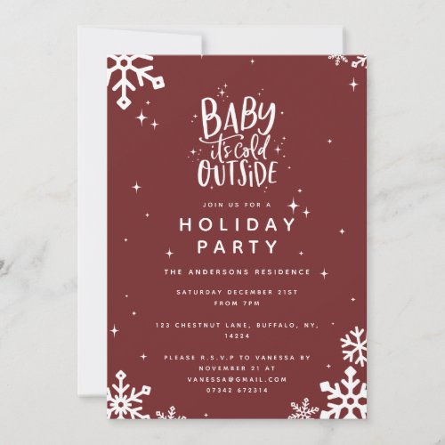 Baby its cold outside holiday party invitation