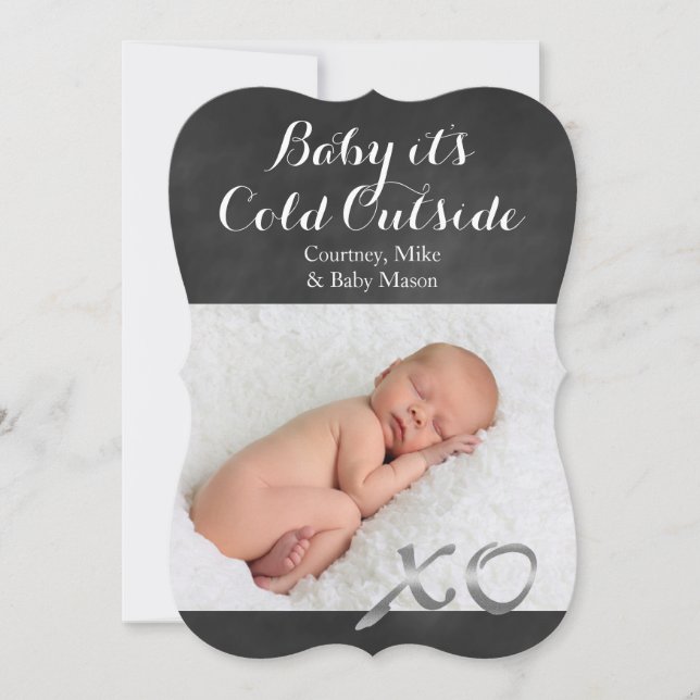 Baby It's Cold Outside Holiday Photo Card (Front)