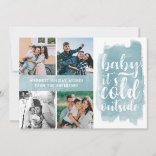 Baby It's Cold Outside Holiday Photo Collage Card