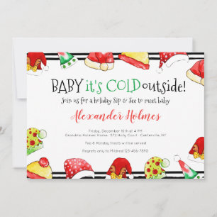 Baby It's Cold Outside Holiday Sip and See Invitation