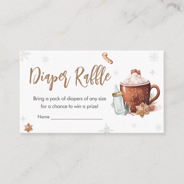 Baby Its Cold Outside Hot Cocoa Diaper Raffle Enclosure Card (Front)
