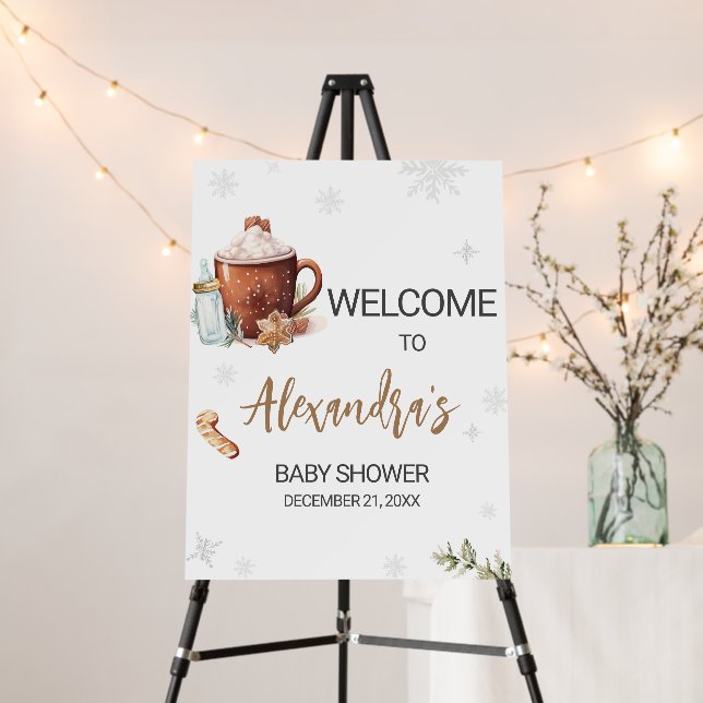 Baby Its Cold Outside Hot Cocoa Welcome Sign (In Situ (Stand))