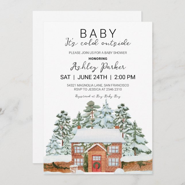 Baby it's Cold Outside  Invitation (Front/Back)