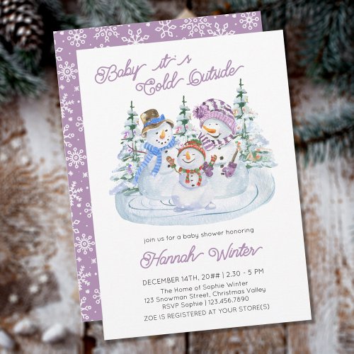Baby its Cold Outside Jolly Snowman Baby Shower Invitation