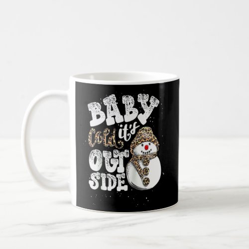 Baby Its Cold Outside Leopard Print Christmas Rag Coffee Mug