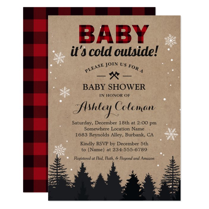 baby it's cold outside baby shower invitations