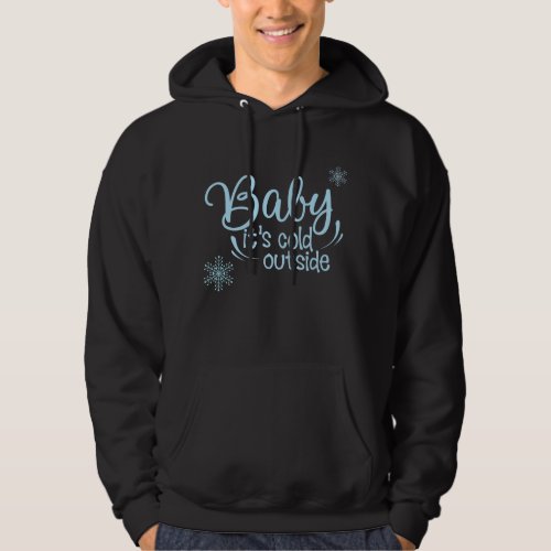 Baby Its Cold Outside Mens Blue Snowflake Hoodie