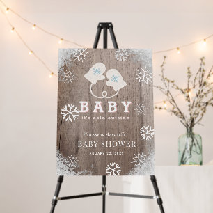 Baby Its Cold Outside Mittens Pink Baby Shower Foam Board