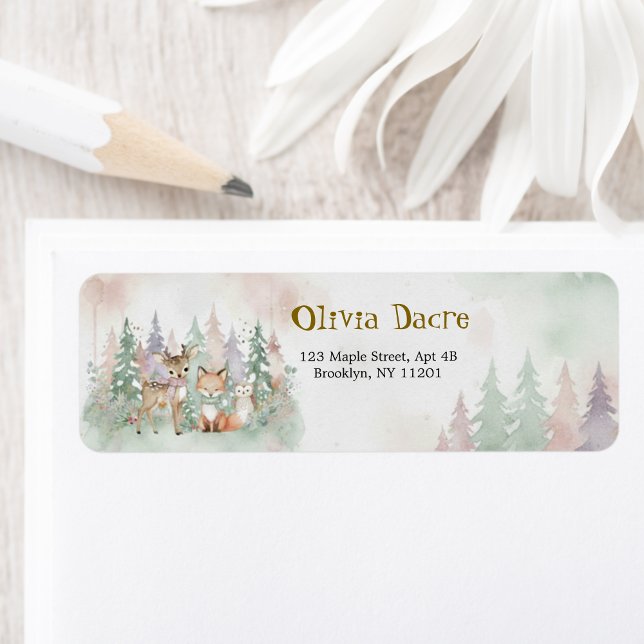 Baby It's Cold Outside Modern Winter Woodland  Label (Creator Uploaded)