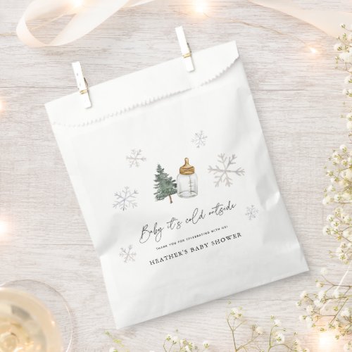 Baby Its Cold Outside Mountain Winter Baby Shower Favor Bag