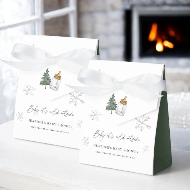 Baby It's Cold Outside Mountain Winter Baby Shower Favor Boxes (Creator Uploaded)