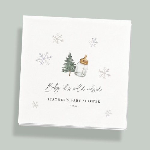 Baby Its Cold Outside Mountain Winter Baby Shower Napkins