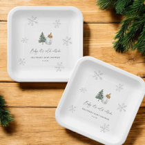 Baby It's Cold Outside Mountain Winter Baby Shower Paper Plates