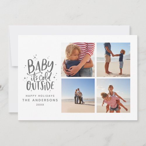 Baby its cold outside multiphoto Christmas holiday Save The Date