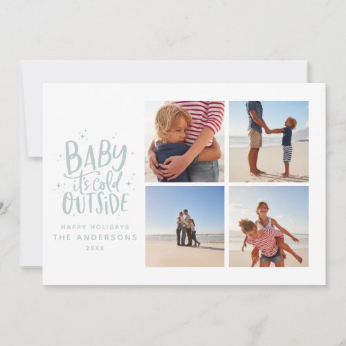Baby its cold outside multiphoto Christmas holiday Save The Date