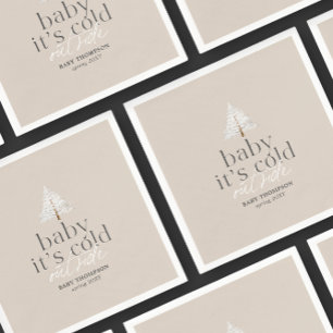 Baby It's Cold Outside Neutral Taupe Baby Shower Napkins