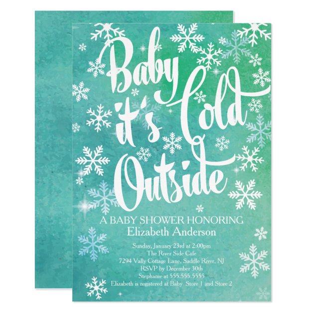 Baby It's Cold Outside Neutral Winter Baby Shower Invitation
