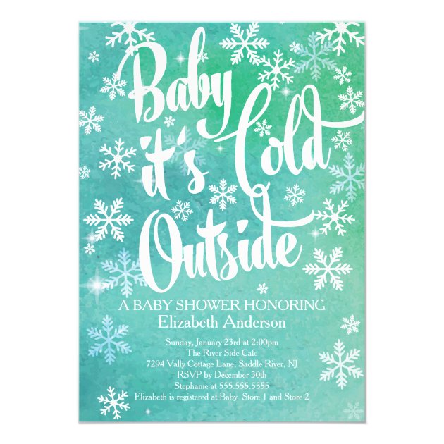 Baby It's Cold Outside Neutral Winter Baby Shower Invitation