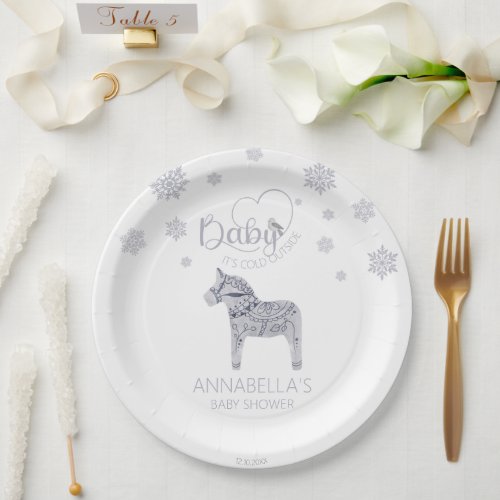 Baby its Cold Outside Nordic Reindeer Baby Shower Paper Plates