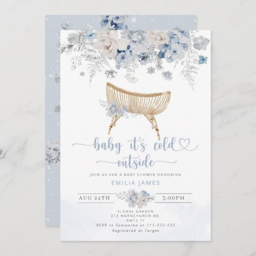 Baby its cold outside nursery baby shower invitation