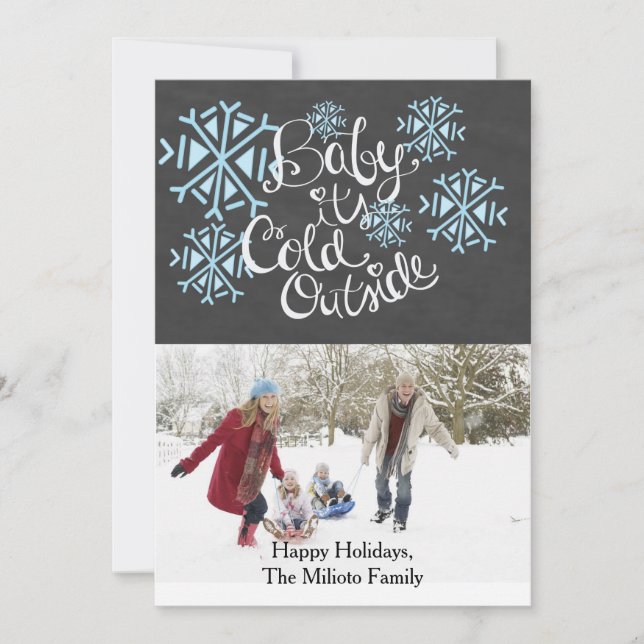 Baby It's Cold Outside One Photo Christmas Card (Front)
