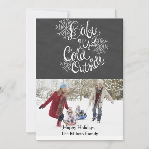 Baby Its Cold Outside One Photo Christmas Card
