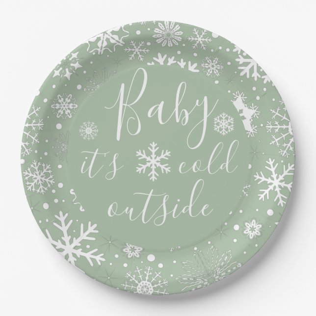 Baby It's Cold Outside Paper Plates (Front)