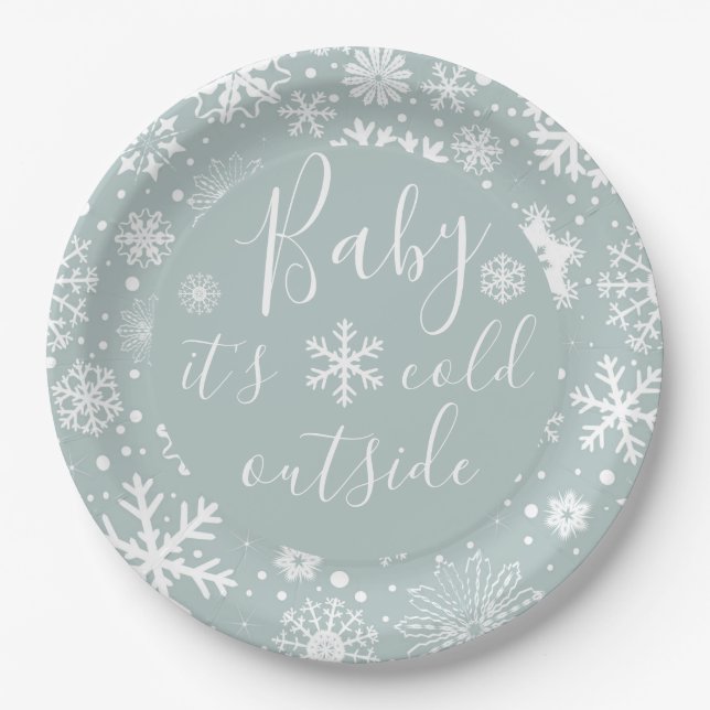 Baby It's Cold Outside Paper Plates (Front)