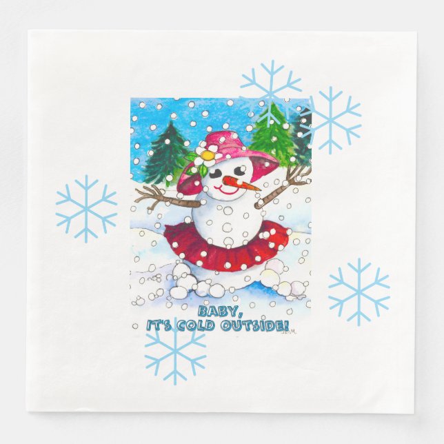 Baby It's Cold Outside! Party Supplies Paper Dinner Napkins (Front)