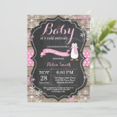 Baby its Cold Outside Penguin Girl Baby Shower Invitation (Standing Front)