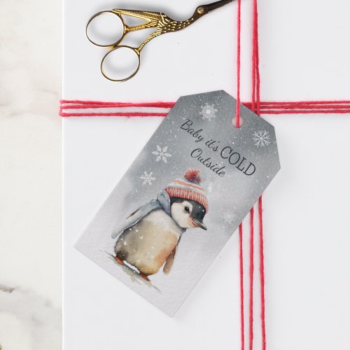 Baby Its Cold Outside Penguin Holiday  Gift Tags