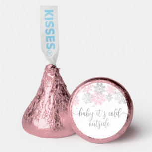 Baby It's Cold Outside Pink And Silver Snowflakes Hershey®'s Kisses®