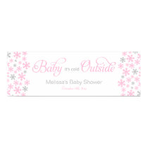Baby It's Cold Outside Pink Baby Shower Banner Poster