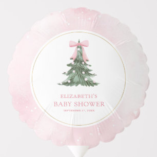Baby It's Cold Outside Pink Bow Baby Shower Balloon
