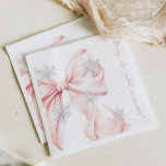 Baby It's Cold Outside Pink Bow Baby Shower Napkins<br><div class="desc">Baby It's Cold Outside Pink Bow Baby Shower Napkins</div>