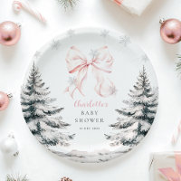 Baby It's Cold Outside Pink Bow Baby Shower