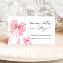 Baby Its Cold Outside Pink Bow How Many Candies Enclosure Card