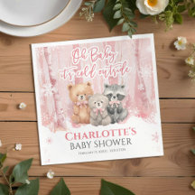 Baby it's cold outside Pink Forest Baby Shower