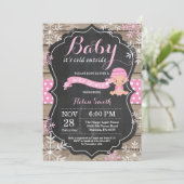 Baby its Cold Outside Pink Girl Baby Shower Invitation (Standing Front)