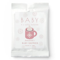 Baby It's Cold Outside Pink Mug Snowflakes Hot Chocolate Drink Mix